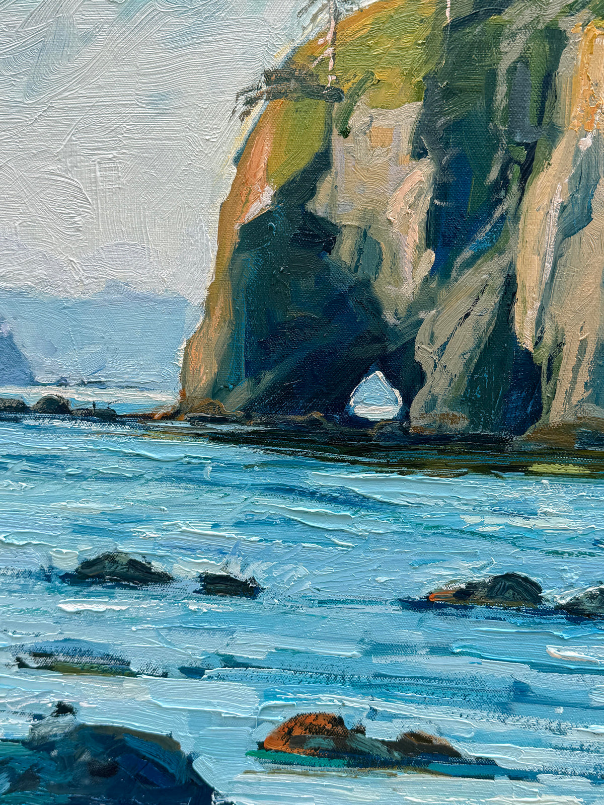 BRIAN MAHIEU - Incoming Tide–Point of the Arches, Oil, 30x48x1.5