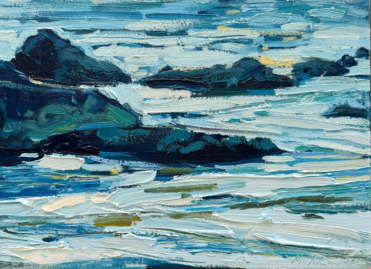 BRIAN MAHIEU - Incoming Tide–Point of the Arches, Oil, 30x48x1.5