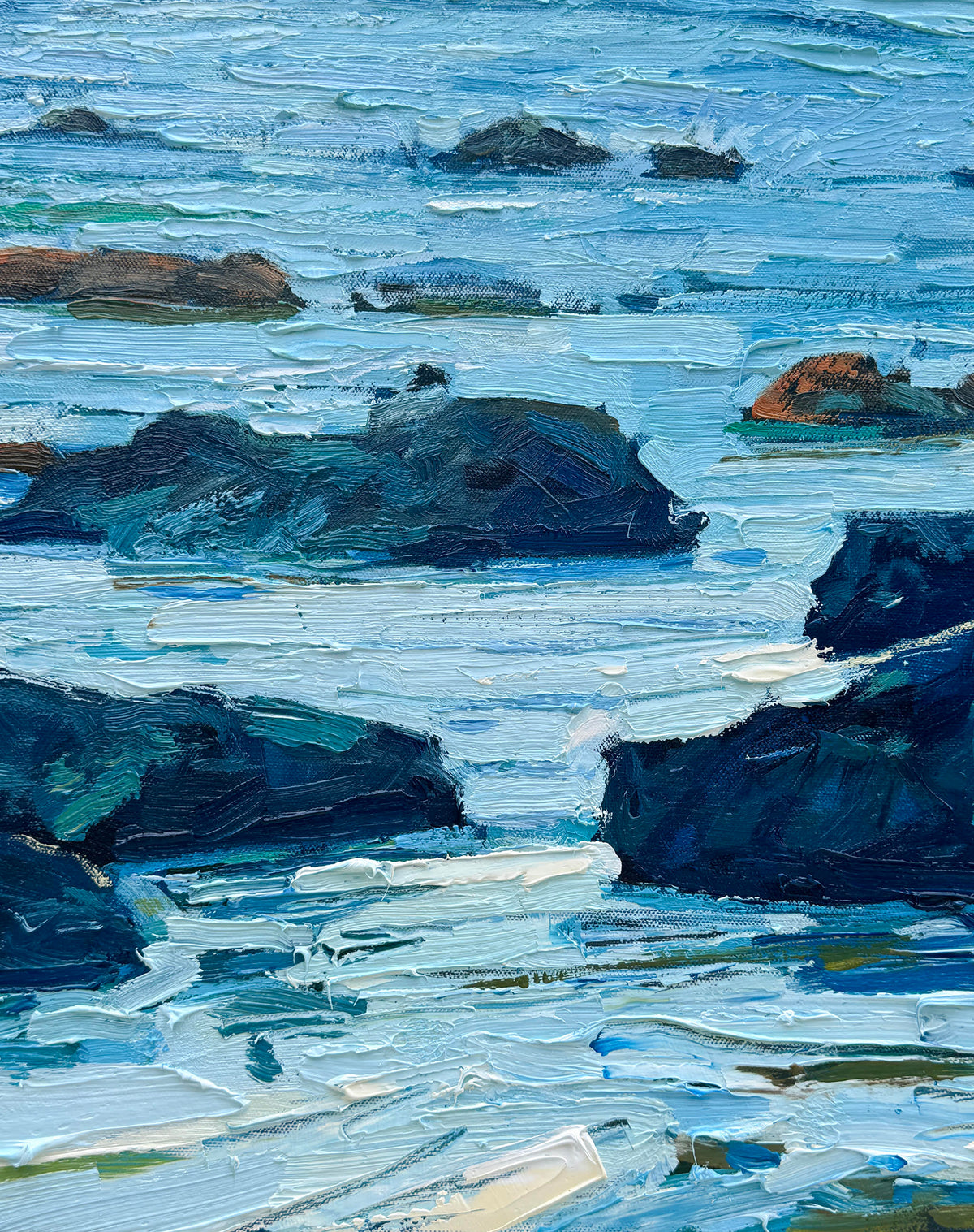 BRIAN MAHIEU - Incoming Tide–Point of the Arches, Oil, 30x48x1.5
