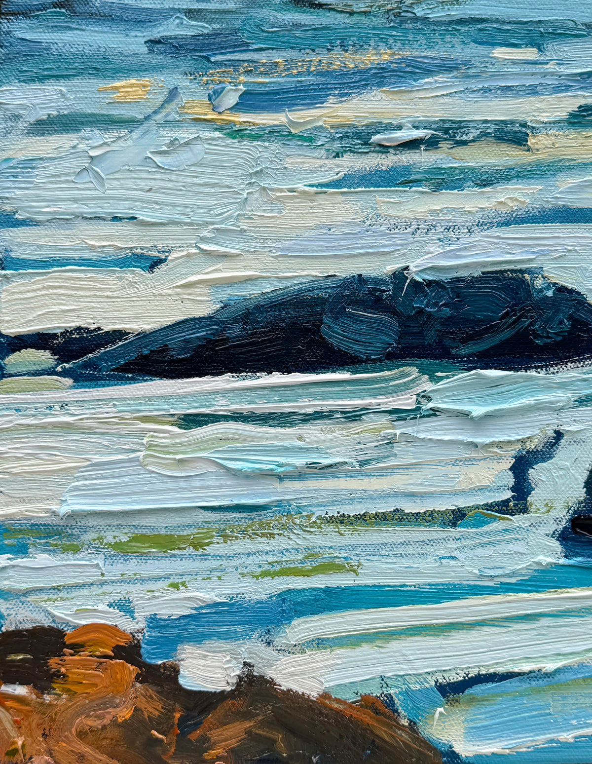 BRIAN MAHIEU - Incoming Tide–Point of the Arches, Oil, 30x48x1.5