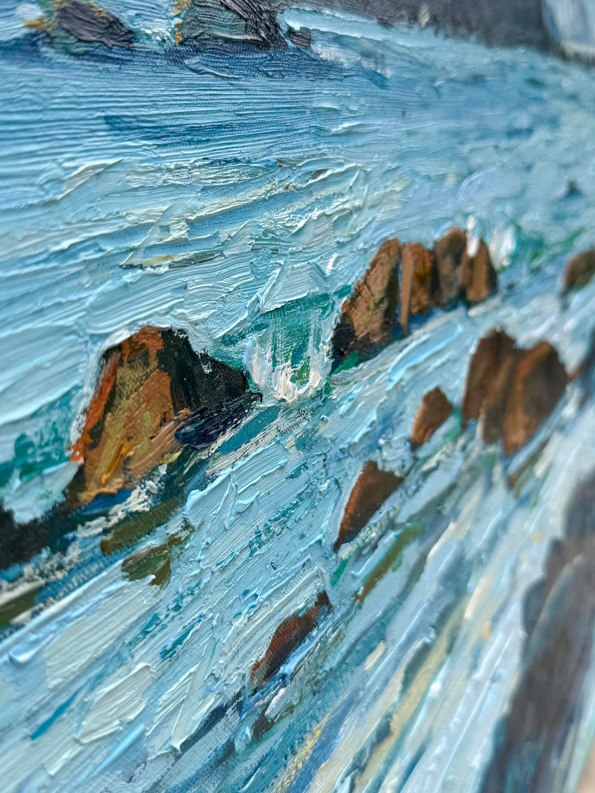 BRIAN MAHIEU - Incoming Tide–Point of the Arches, Oil, 30x48x1.5