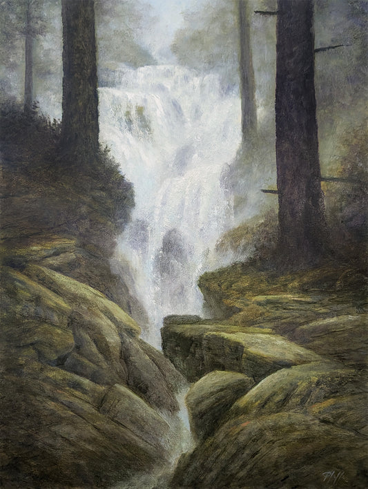 TIM PFEIFFER - Into the Abyss, oil on 1.5" deep gallery wrap canvas, 18 x 24 (framed)