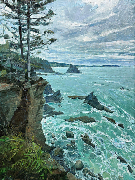 BRIAN MAHIEU - Jade Sea—North Coast, Oil on Canvas, 30x40