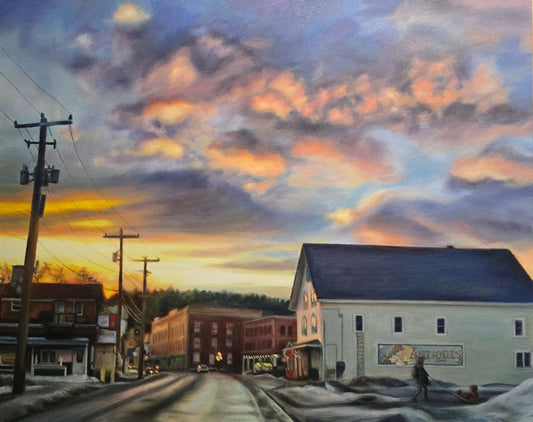 Jody Yashenko - January Sundown, Oil on gallery wrapped canvas (framed) 24x30