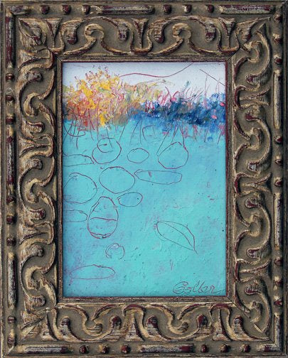 ***SOLD*** Carrie Goller - Jonesing - 4x6 Cold Wax / Oil, original, framed