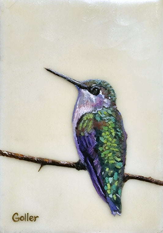 Carrie Goller - Jude, Oil/Encaustic 3.5x5 Framed