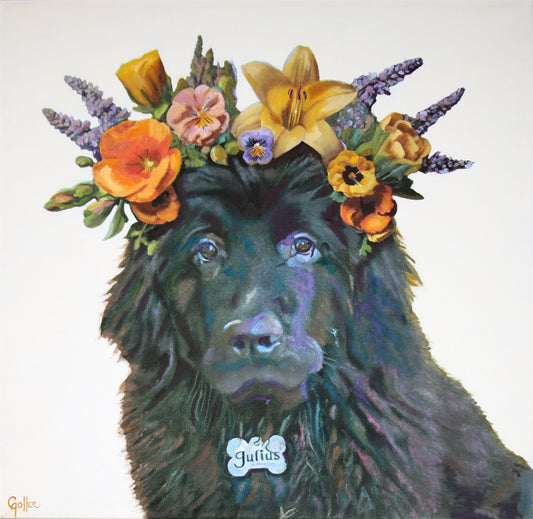 original ***SOLD*** CARRIE GOLLER - Julius (Floriferous Collection), oil 24x24 Custom Commission
