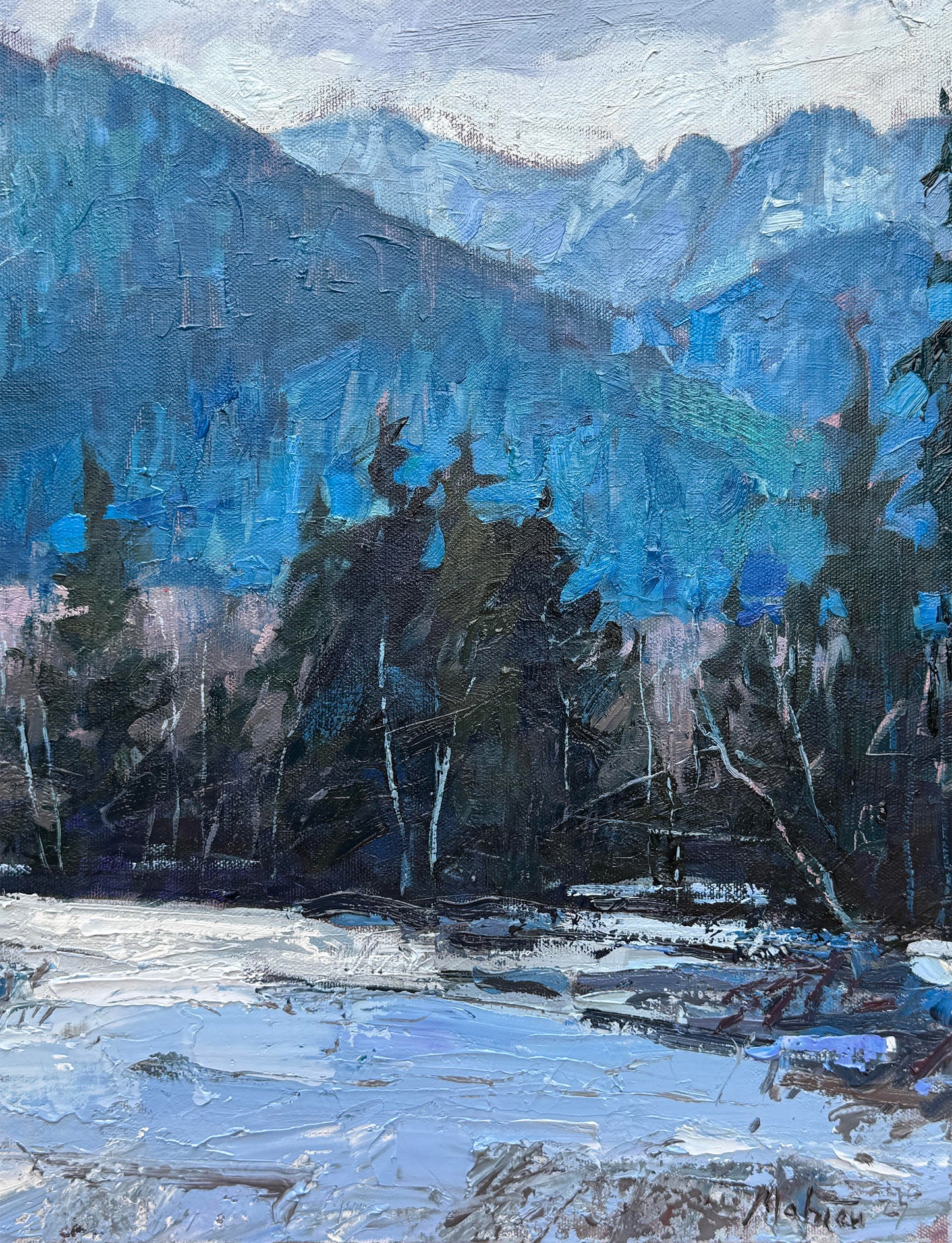 BRIAN MAHIEU - Last Snowfall - Quinalt, Olympic Coast Series, Oil on Canvas, 30 X 40 X 1.5 inches