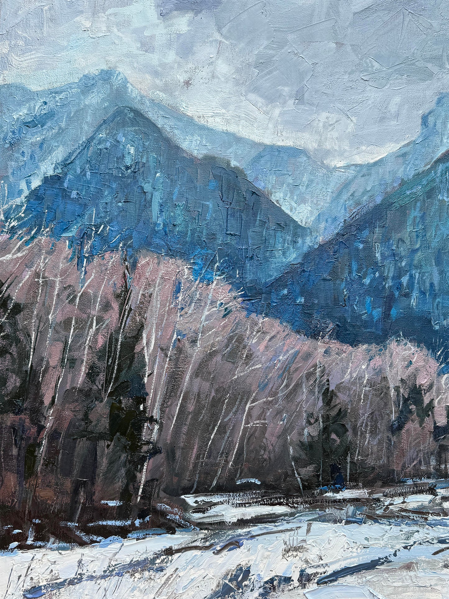 BRIAN MAHIEU - Last Snowfall - Quinalt, Olympic Coast Series, Oil on Canvas, 30 X 40 X 1.5 inches
