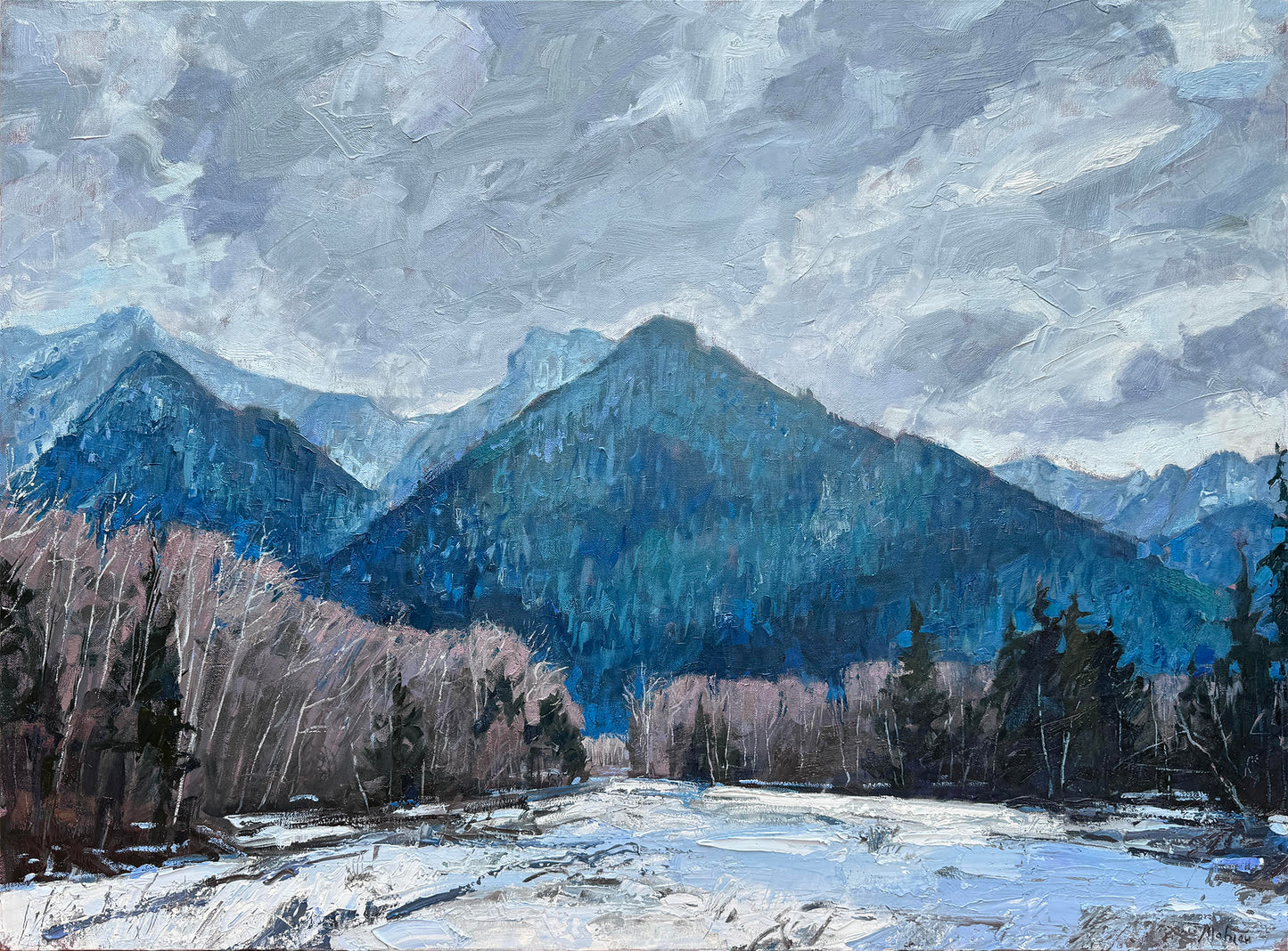 BRIAN MAHIEU - Last Snowfall - Quinalt, Olympic Coast Series, Oil on Canvas, 30 X 40 X 1.5 inches