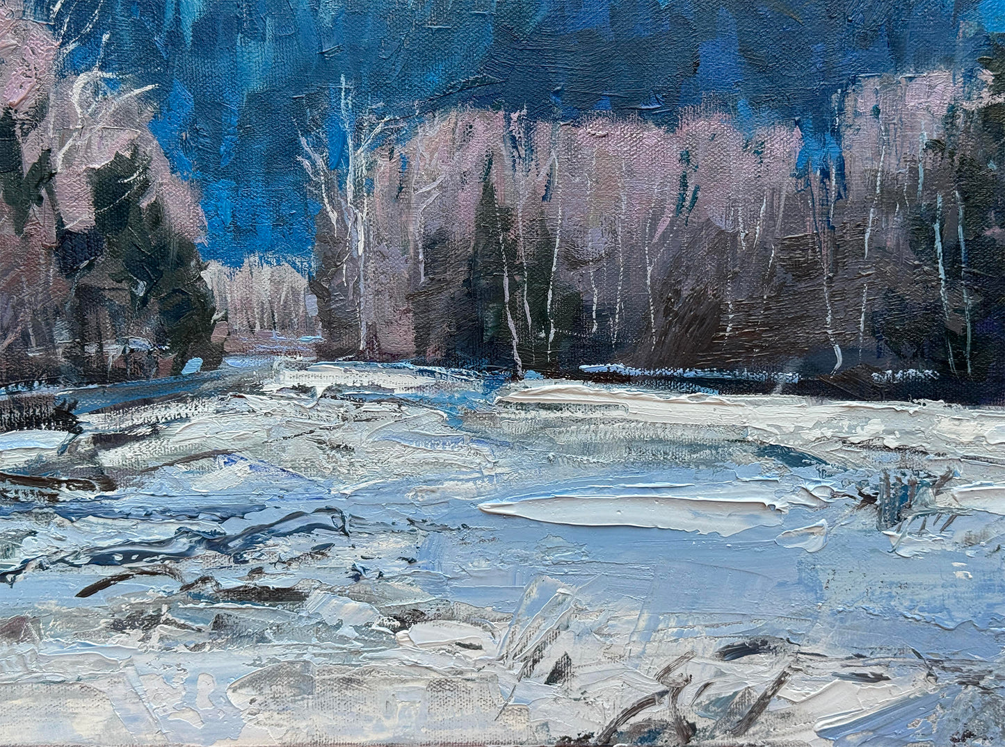 BRIAN MAHIEU - Last Snowfall - Quinalt, Olympic Coast Series, Oil on Canvas, 30 X 40 X 1.5 inches