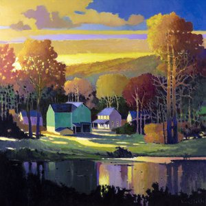 MAX HAYSLETTE PRINTS - LATE EVENING IN AUTUMN NO. 5 (HMLE 1627) original oil,  32x32