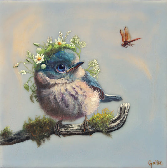 ***SOLD*** CARRIE GOLLER - Lavender (Floriferous Collection), Mixed Media - Oil/Encaustic 8x8, ***At Jones & Terwilliger Galleries, Carmel, CA please inquire at (831) 626-9100***