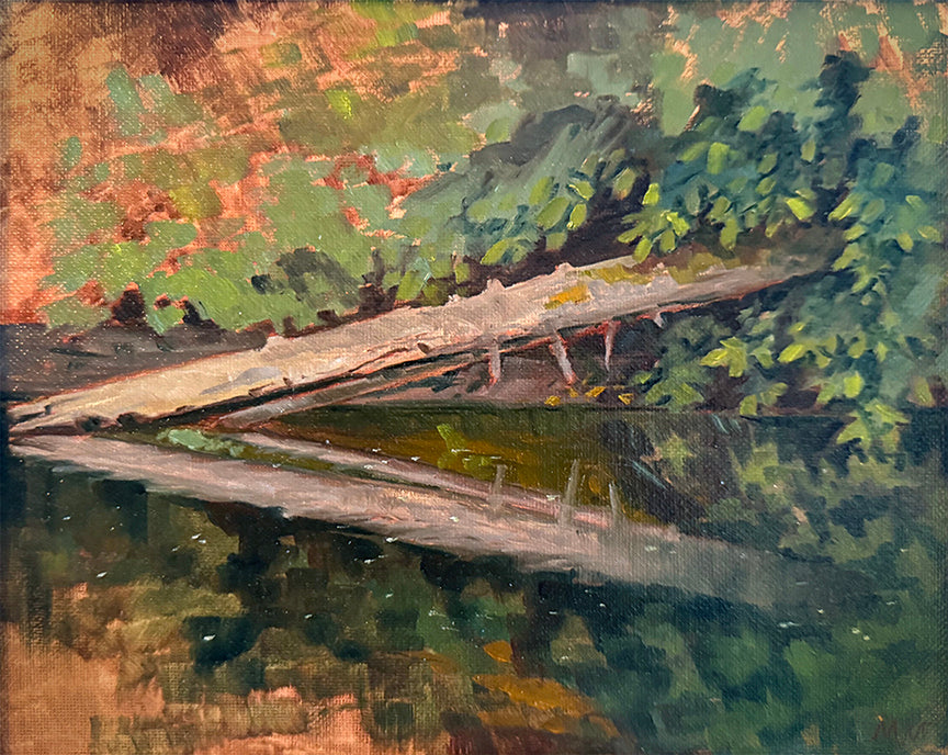 MAURY WEISS - Lewis Park Monroe WA, Original Plein Air Oil on Panel, 8x10