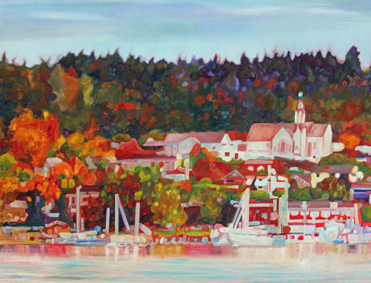 Prints available, original ***SOLD*** Carrie Goller - Little Norway Fall - Oil 36x48