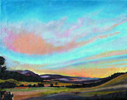 Prints available, original ***SOLD*** Carrie Goller -  Malo, WA, mixed media (encaustic/oil) 11x14