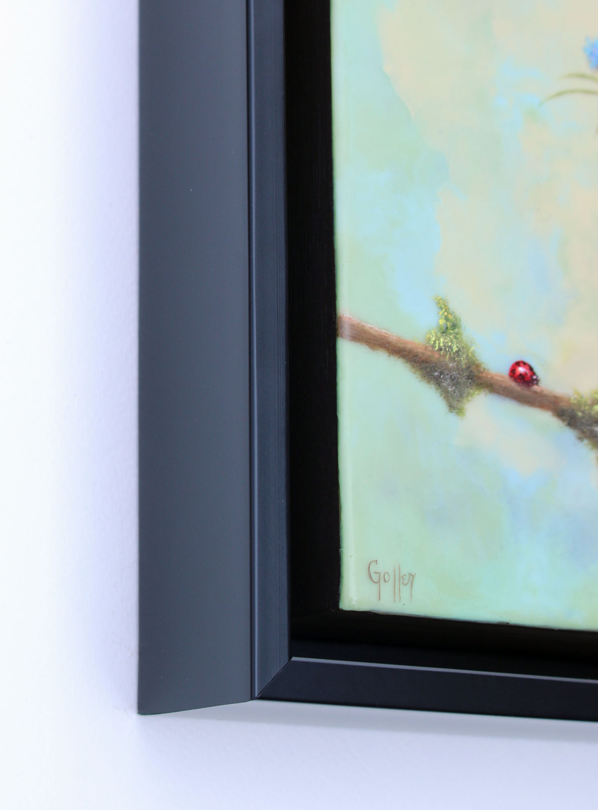 CARRIE GOLLER - Matilda (Floriferous Wowl), Mixed Media - Oil/Encaustic 8"x 8" ***At Rehs Contemporary Galleries, NYC, please inquire at (212) 355-5710***