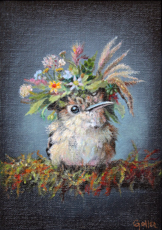 ***SOLD*** CARRIE GOLLER - Midge (Floriferous Collection) Oil 7x5 (framed) ***At Jones & Terwilliger Galleries, Carmel, CA please inquire at (831) 626-9100***