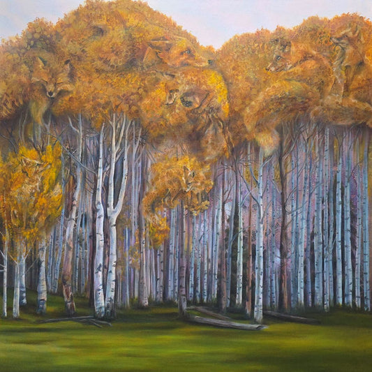 Jody Yashenko -  Mischief,  Original Oil on gallery wrapped canvas (framed), 40x40