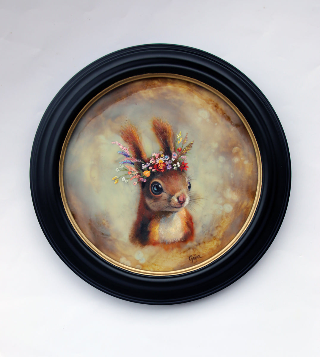CARRIE GOLLER  - Mo (Floriferous Collection) Print, Original size 8x8 (Squirrel)