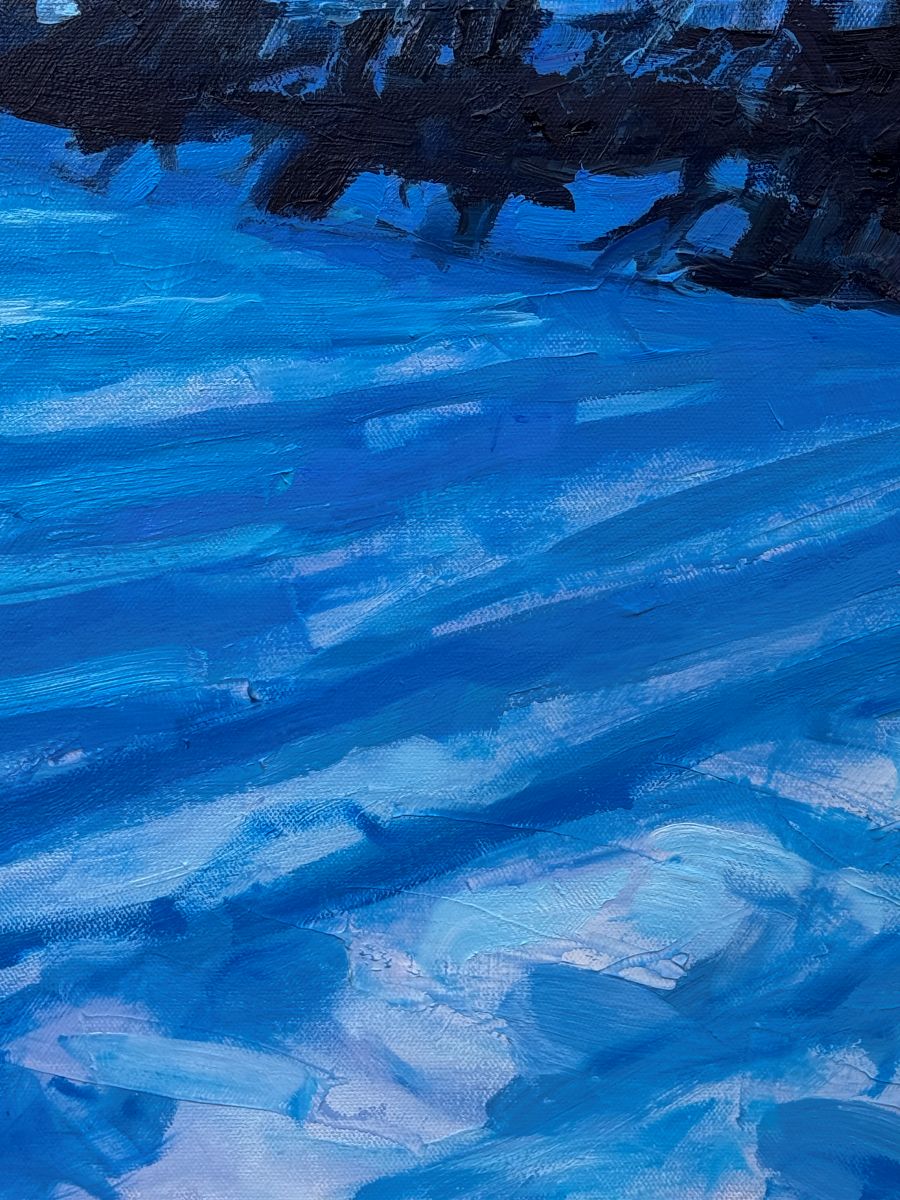 BRIAN MAHIEU - Moonlit Snow - Quinault Meadow, Oil on Canvas, 36x24