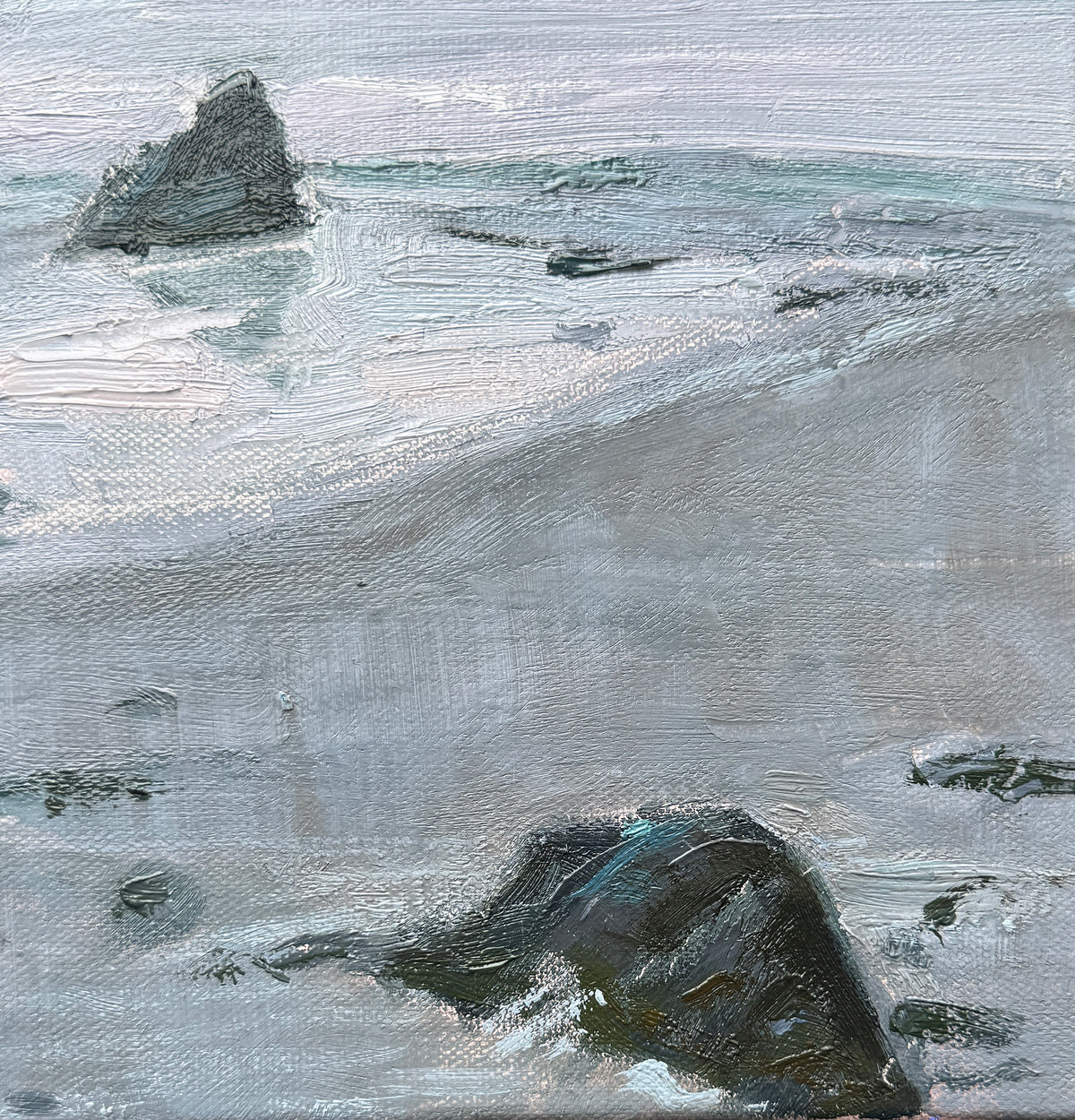 BRIAN MAHIEU - Shi Shi Beach—Morning Light, Oil on gallery wrapped canvas, 24”h X 30” X 1.5"