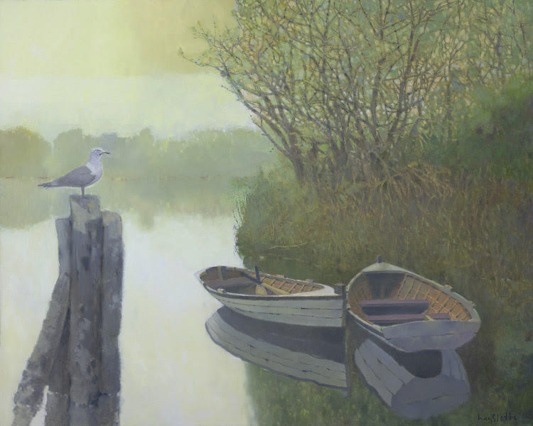 Prints available, original ***SOLD*** Max Hayslette - Morning on the Bay (HMOC 1698)  original oil, 32x40