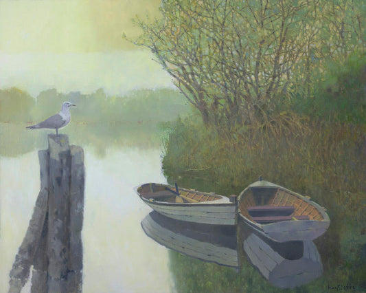Prints available, original ***SOLD*** Max Hayslette - Morning on the Bay (HMOC 1698)  original oil, 32x40