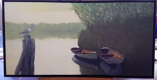 Original ***SOLD*** MAX HAYSLETTE - Morning on the Bay No. 2 24x48 HMOC 1698