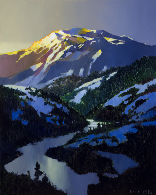 Prints available, original***SOLD***MAX HAYSLETTE - Olympus Morning No. 5, 30x24, Oil & Mixed Media (HMOC 1600)