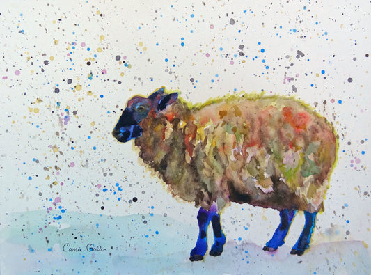 Prints available, original ***SOLD*** Muffin - 9x12 Original Watercolor in Black Frame
