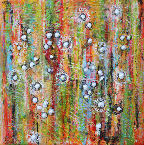 Prints available, original ***SOLD*** Carrie Goller - Native 12 - Encaustic 12 x 12