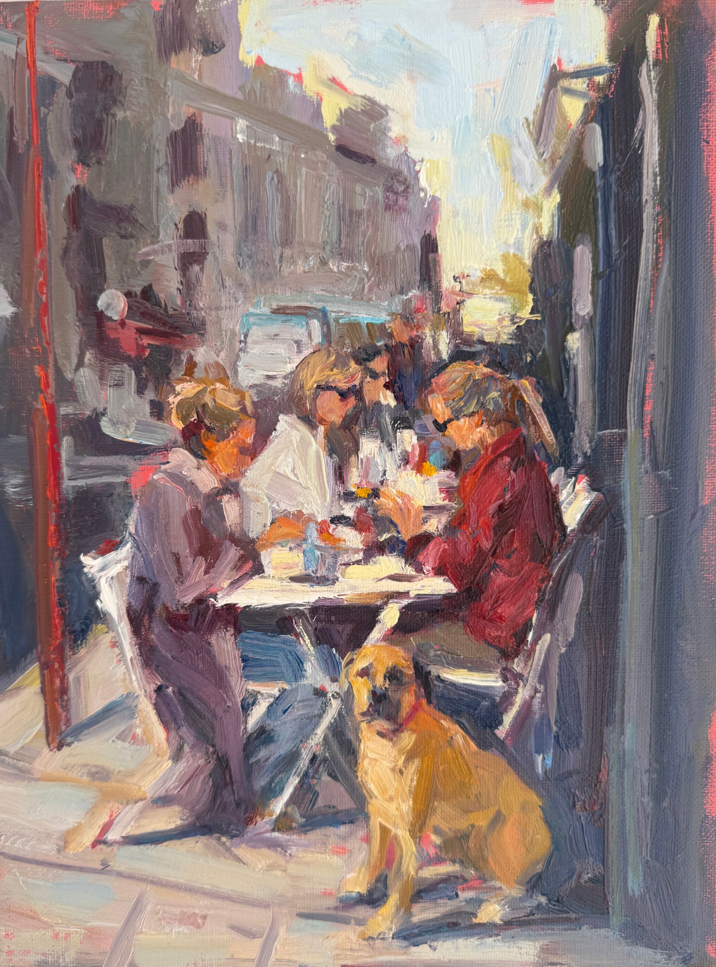 JEANNE EDWARDS - On Watch, oil on panel, 9x12  (framed)