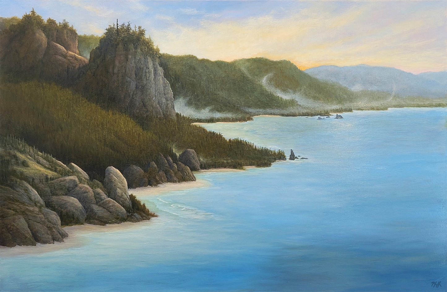 TIM PFEIFFER - Pacific Coast, oil on canvas, framed, 24"x 36"