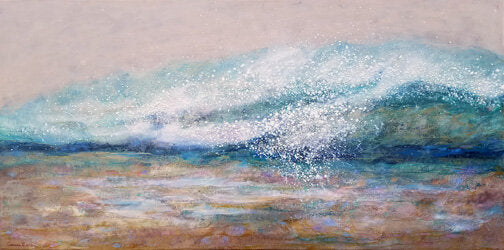 ***SOLD*** Carrie Goller - Pacifica XIII, encaustic/mixed media 24X48