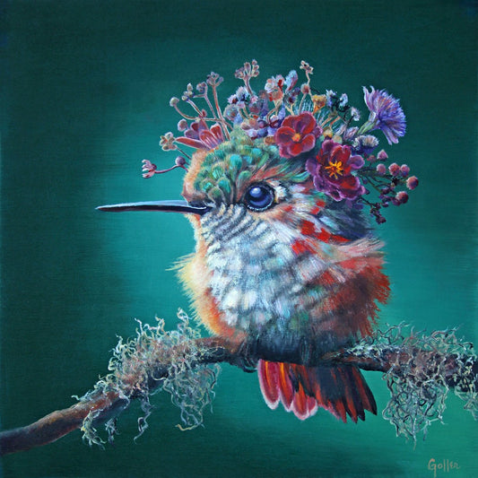 ***SOLD***  CARRIE GOLLER -Paisley (Floriferous C1ollection) Oil 10x10 (framed) ***At Jones & Terwilliger Galleries, Carmel, CA please inquire at (831) 626-9100***