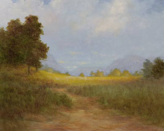 TIM PFEIFFER - Path to Golden Fields, WA, oil on panel 8 x 10 (framed)