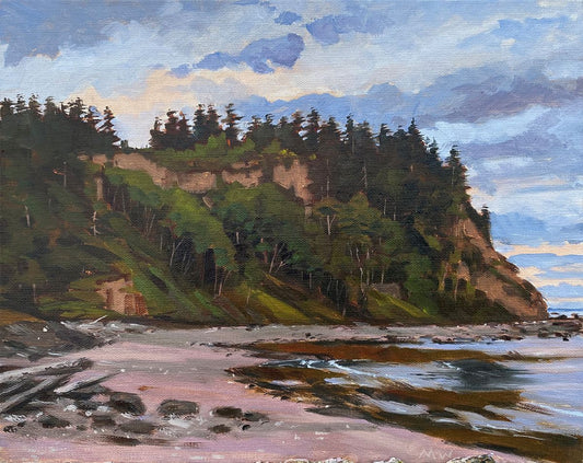 MAURY WEISS - Port Townsend Bluffs, Original Plein Air Oil on Panel,  8x10
