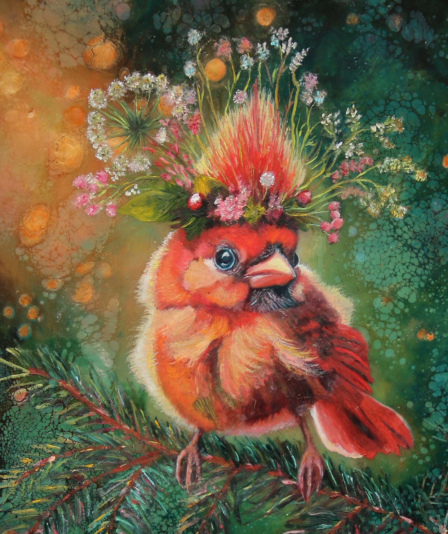 CARRIE GOLLER - Quinn (Floriferous Collection, Cardinal) Print,  Original size 14x11