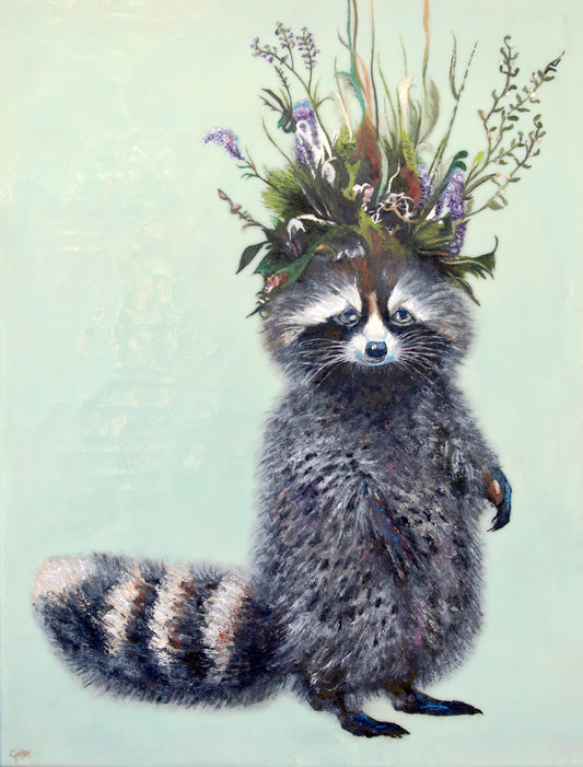 CARRIE GOLLER - Rambo (Floriferous Collection) Mixed Media: Oil/Encaustic 24x18