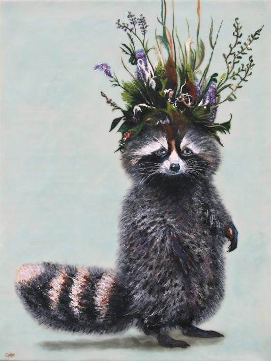 CARRIE GOLLER - Rambo (Floriferous Collection) Mixed Media: Oil/Encaustic 24x18