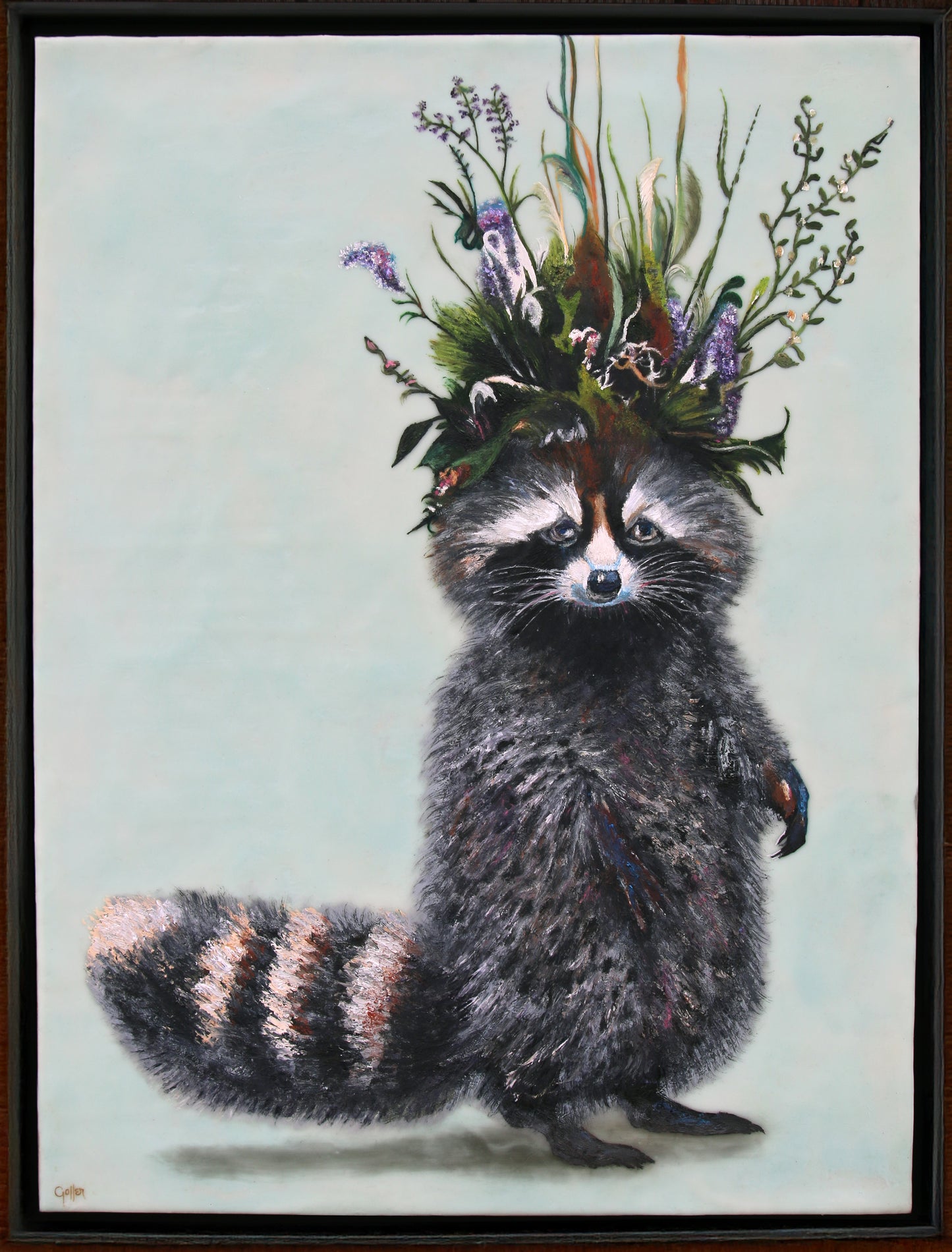 CARRIE GOLLER - Rambo (Floriferous Collection) Mixed Media: Oil/Encaustic 24x18