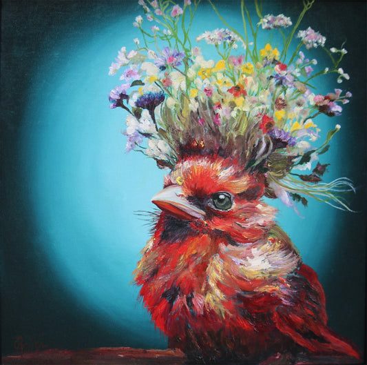 ***SOLD*** CARRIE GOLLER - Rio, oil (Floriferous Collection) Oil 10x10 (framed) ***At Jones & Terwilliger Galleries, Carmel, CA please inquire at (831) 626-9100***