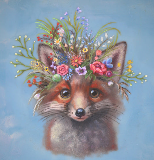 CARRIE GOLLER  - Sam (Floriferous Collection) Print, Original size 8x8 (Fox)