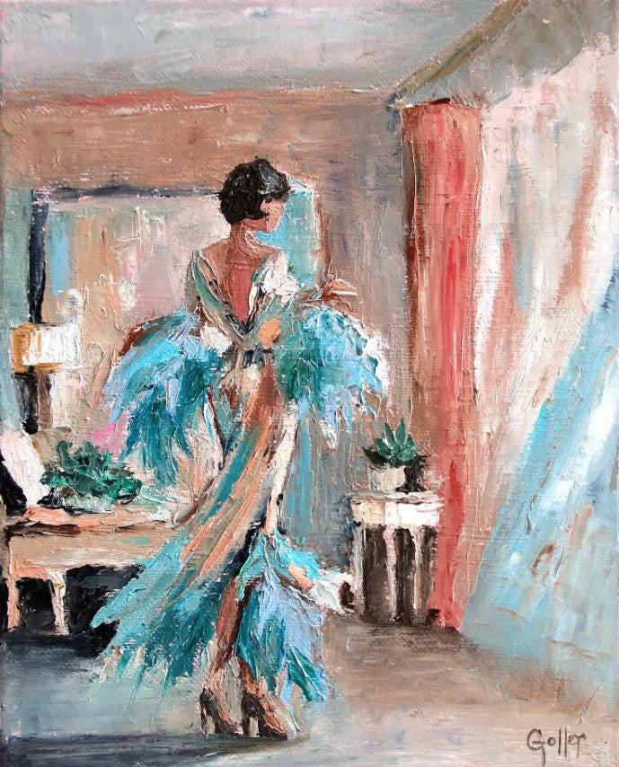 Carrie Goller - Tres Chic 10 Impressionist Portrait - Original Oil, 8" x 10" (framed)