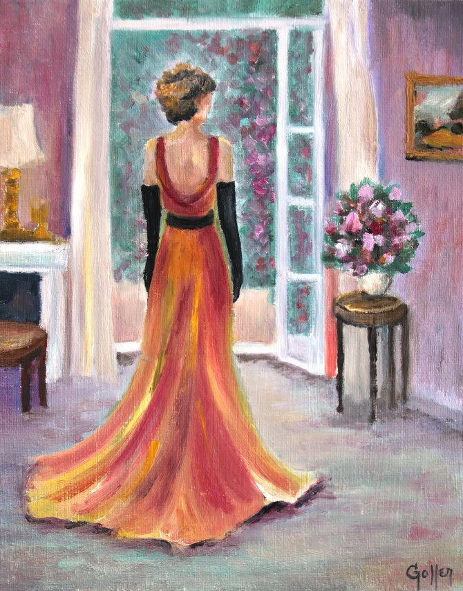 Carrie Goller - Tres Chic 11 Impressionist Portrait - Original Oil, 8" x 10" (framed)