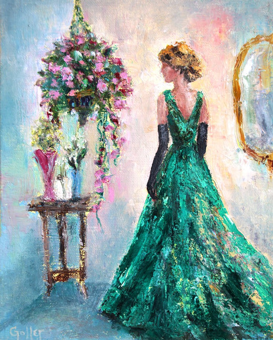 Carrie Goller - Tres Chic 9 Impressionist Portrait - Original Oil, 8" x 10" (framed)