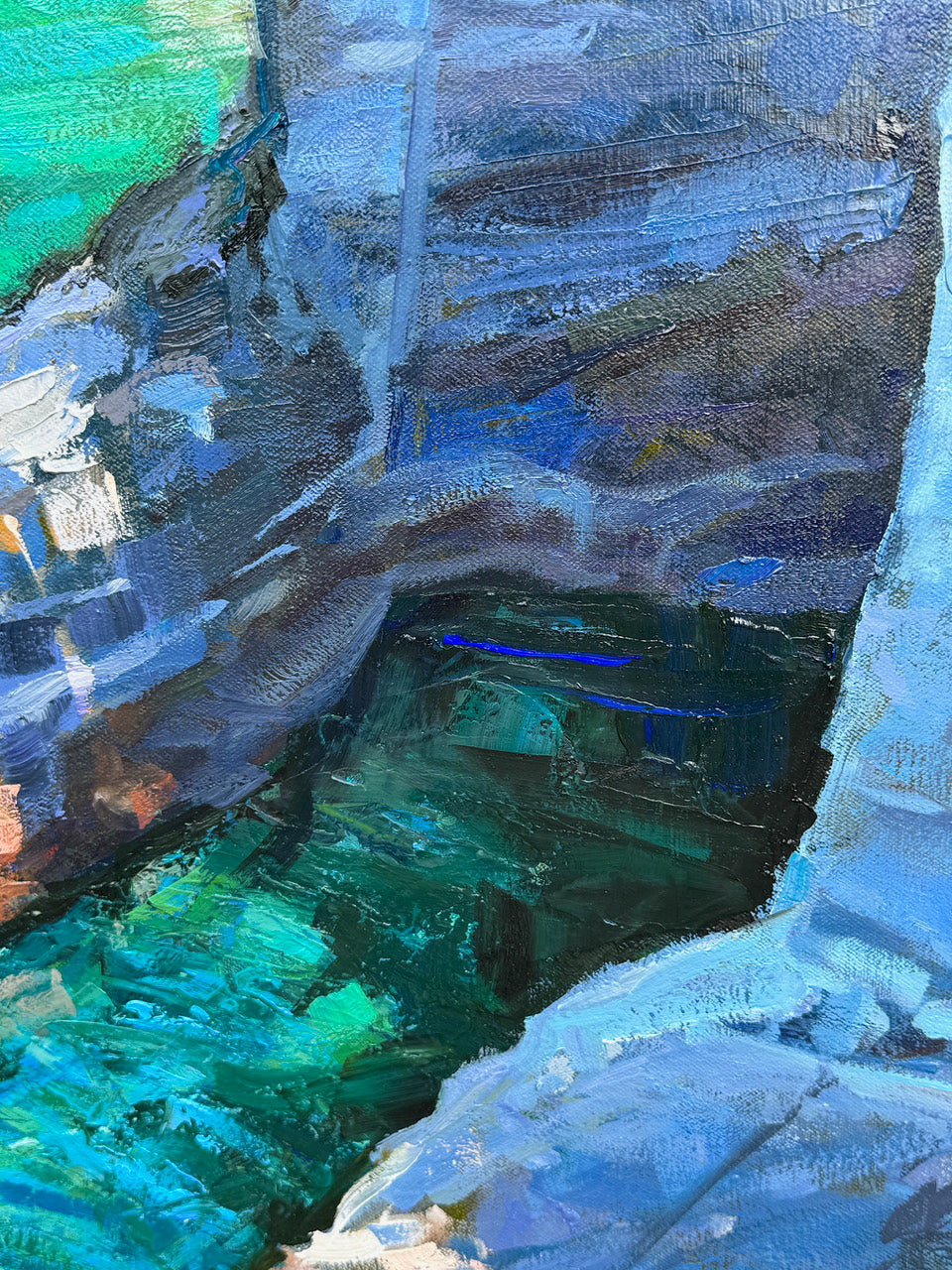 BRIAN MAHIEU - Sea Caves - Cape Flattery, Oil on Canvas, 30x24 *Not currently in gallery, request to view*