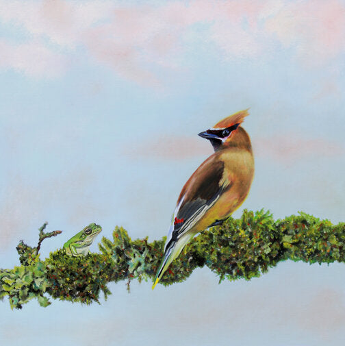 Prints available, original ***SOLD*** CARRIE GOLLER - Sharing the Branch, oil 20x20