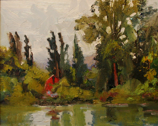 ***SOLD, Prints available*** ROBIN WEISS - Skagit River Farm, WA - Oil - 9x11
